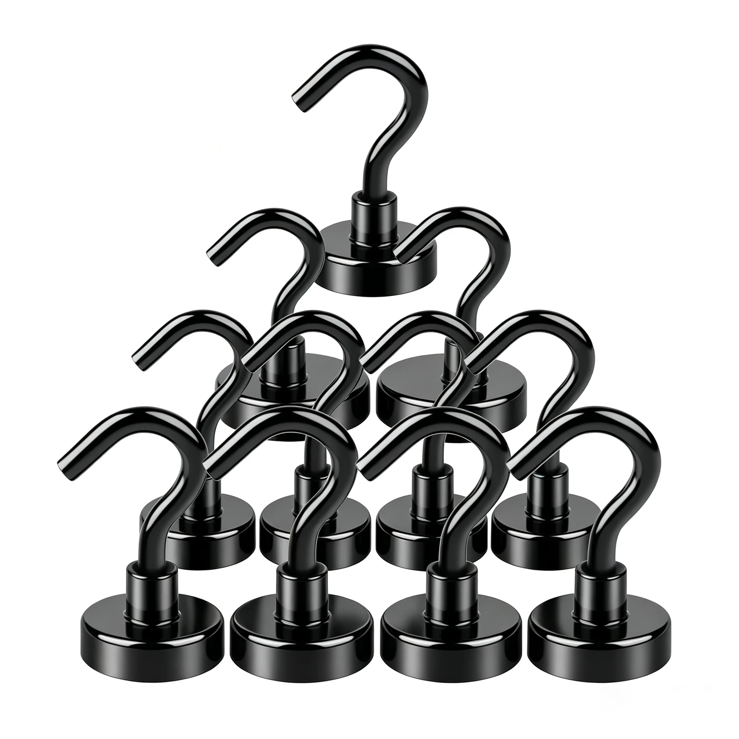 10pcs Strong Magnetic Hook Heavy Duty Powerful Rare Earth Neodymium Magnet with Hook For Suspension Magnetic Hook Power Cruise
