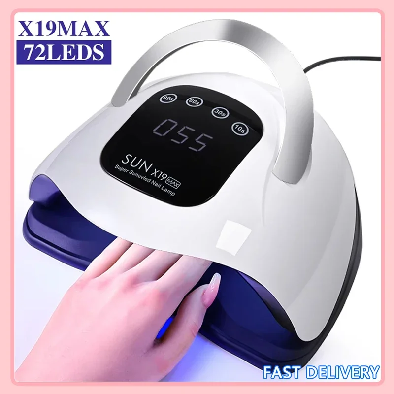 

72LED УФ-лампа для дизайна ногтей Профессиональная мощная сушилка для ногтей с датчиком Быстротверждающая лампа для сушки гель-лака для ногтей Инструменты для маникюрного салона