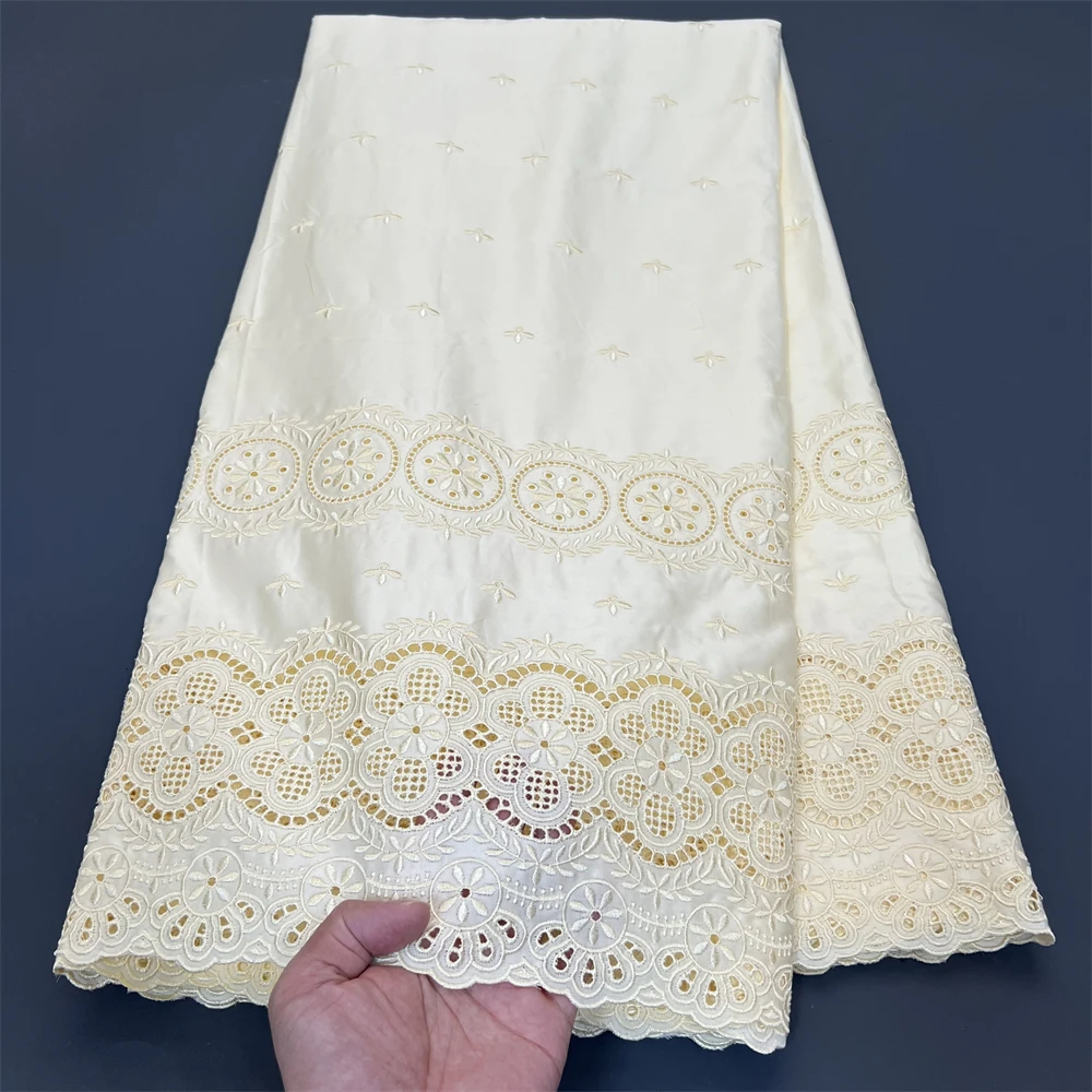 

White African Water Soluble Lace Fabric 5Yards 2024 French Nigerian Guipure Cord Lace Fabric For Women Dress Wedding JL367