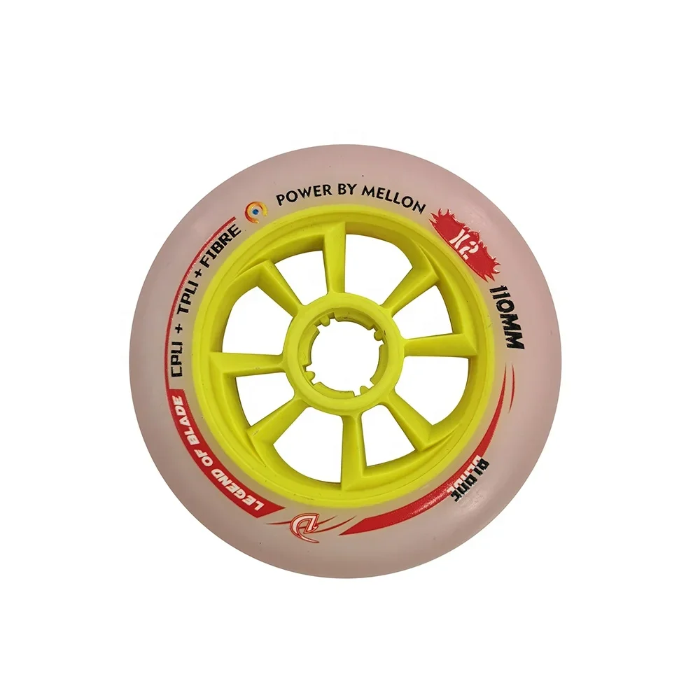 

Overmolded high quality two layers 110mm 125mm professional banded double layer PU roller inline racing skate wheel