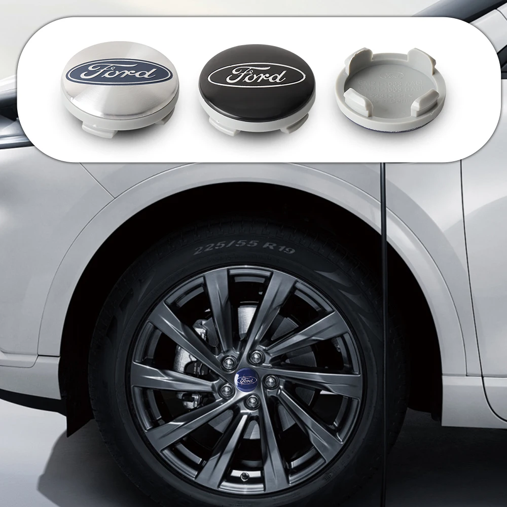 Tapas de cubo de rueda de 54MM, insignia de cubierta central de neumático, capó central azul para Ford Focus MK2 Fiesta Mondeo Galaxy Falcon Territory Ecosport