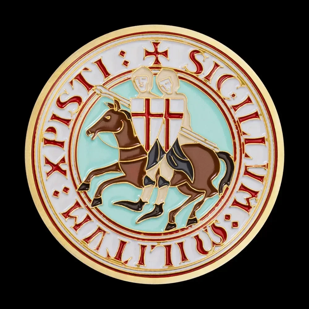 Knight Templar The Crusades Challenge Coin Color Printing Commemorative Coins Christian Gifts Home Decoration