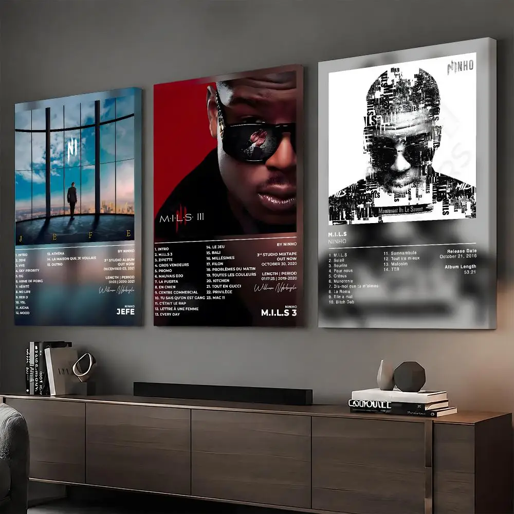 N-Ninho Destin Music Album Framed Wall Painting Ready To Hang Canvas Wall Art Poster For Bedroom Living Room Home Decor Gift