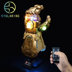 Kyglaring Led Lighting Set DIY Toys for 76191 Infinite Gloves Remote Control Blocks Building (Not Include Building Blocks)