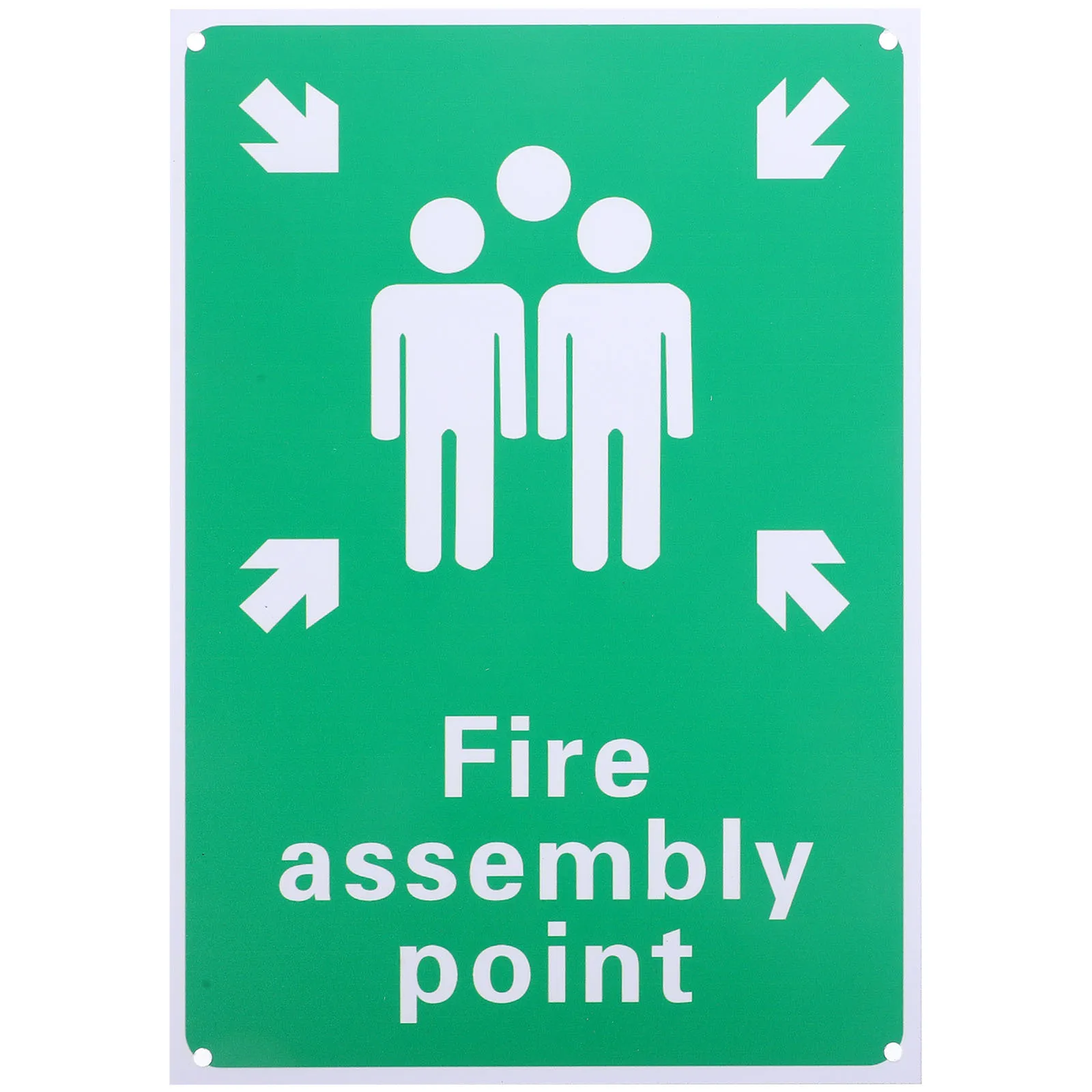 Fire Assembly Point Sign Aluminum Emergency Symbol Text Easy Install for Playground Office Safety Fire Assembly Point Sign