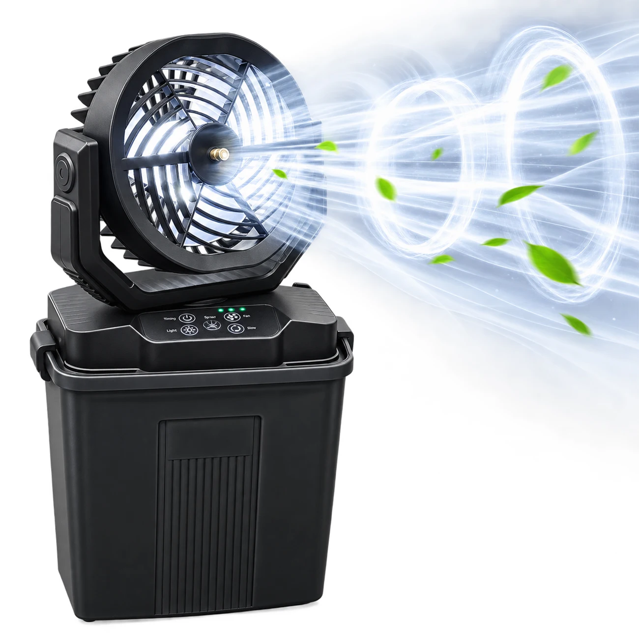 7L Detachable Portable Camping Spray Fan, Supports Infrared Remote Control, Dimming, Speed Adjustment, Timing, Automatic Oscillation, and Spray Function, Made of Abs Material, Suitable for Outdoor Adventures, Camping, Fishing, Mountain Climbing, Rv Travel, Etc