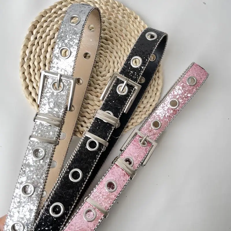 Hot Selling Rhinestone Sequins Greet Belt Women's Decoration with Jeans Dress Hollowed Out Punk Belt Spicy Girl Personality Belt