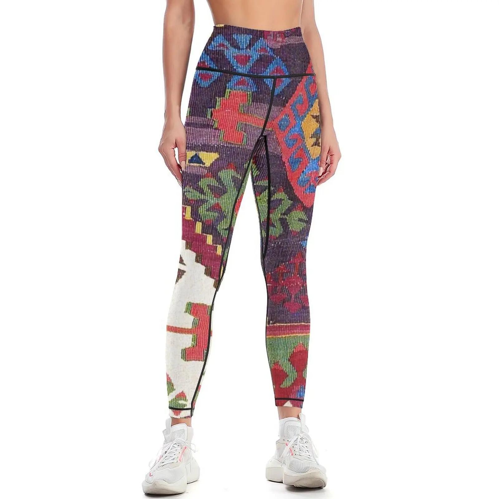 

Adana Kilim South East Anatolia Antique Tribal RugPrint Leggings Women's gym fitness set gym Training pants Womens Leggings