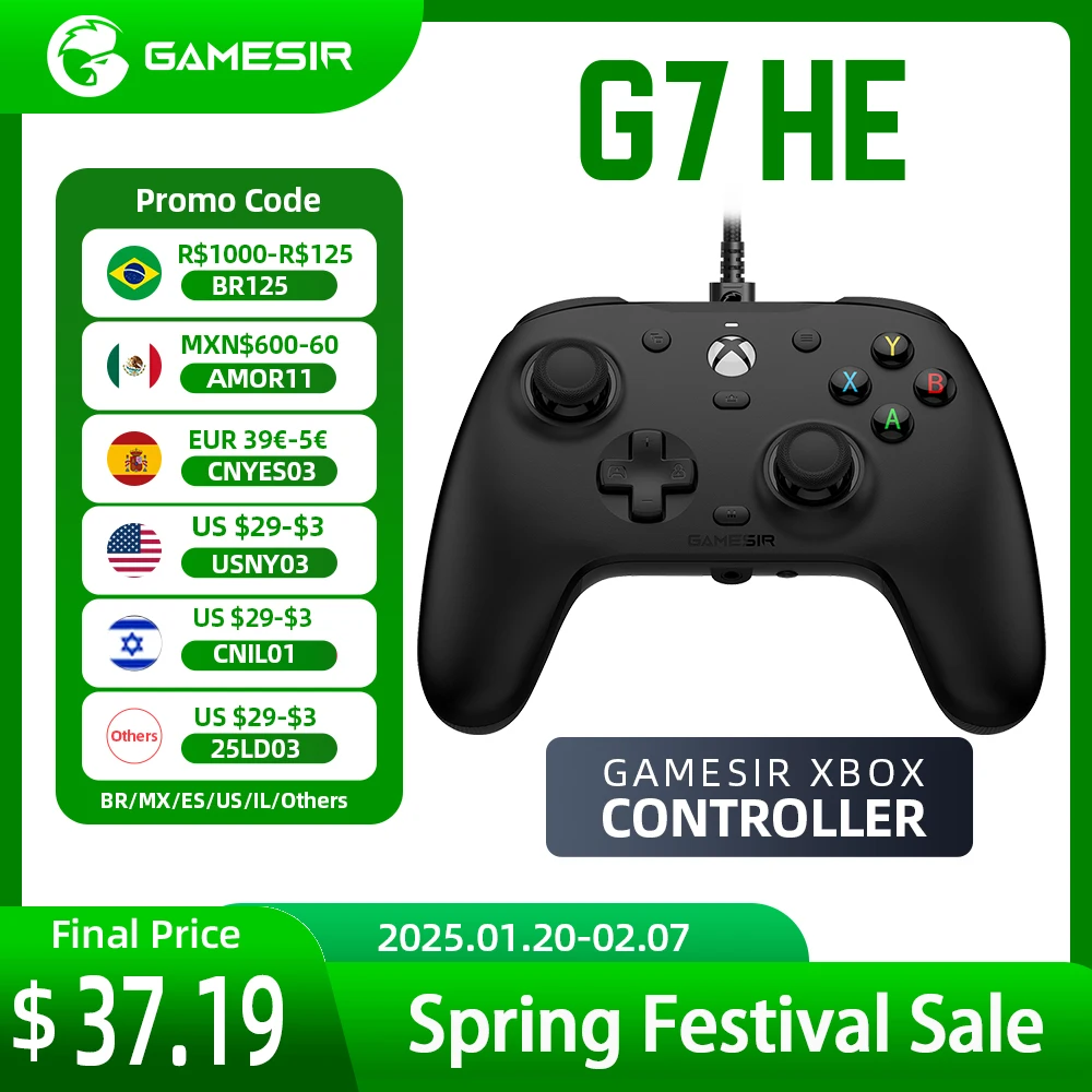 GameSir G7 HE Xbox Controller Hall Effect gaming gamepad for Xbox Series X, Xbox Series S, Xbox One X, Xbox One S, Steam, PC