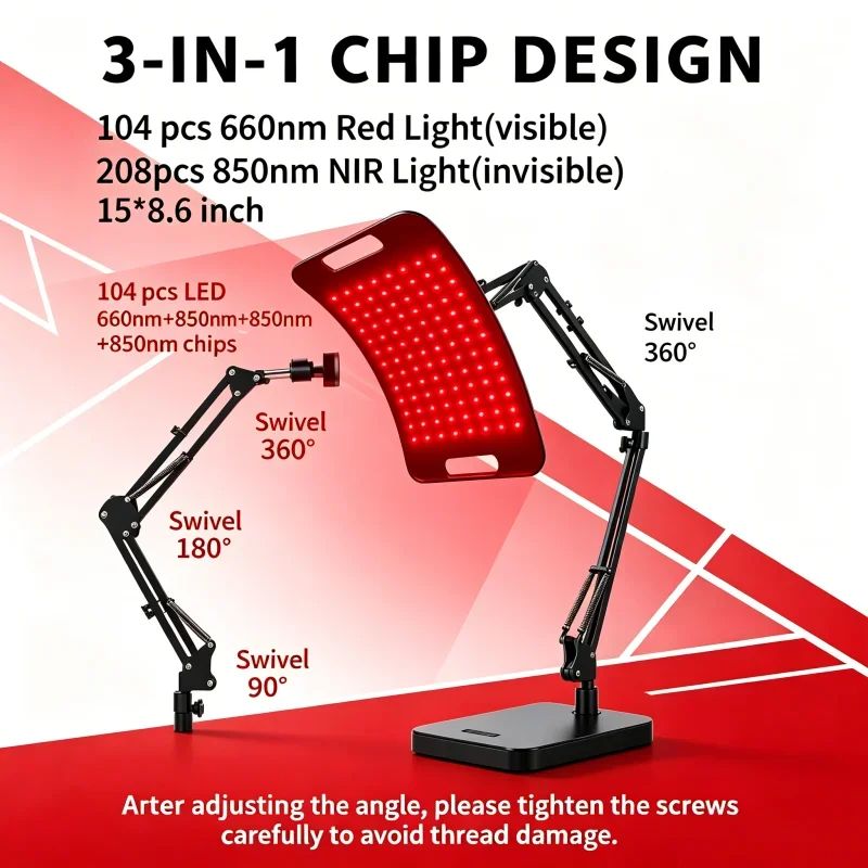 

New Arrival 660nm Red Light 850nm Near Infrared Light Device Body Red Light Lamp Infrared Light Panel with Stand