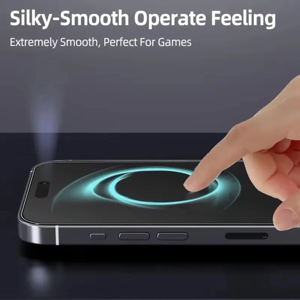 NNBILI واقي شاشة سهل التركيب وخالي من الغبار لهاتف iPhone 16 13 12 11 14 15 17Pro Max Air XR زجاج الخصوصية غير اللامع