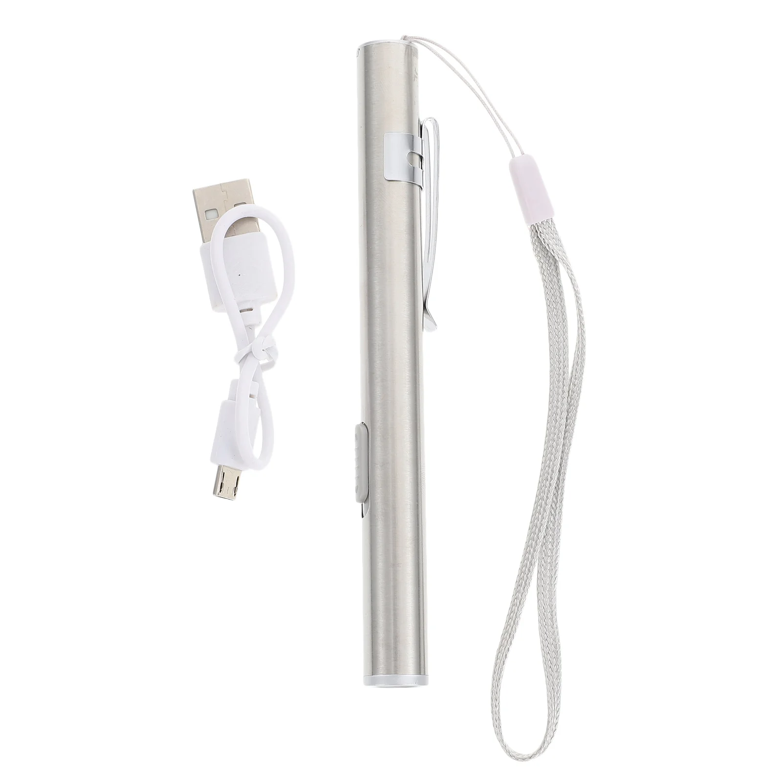 

Pen Light Flashlight Medical Exam Led Silver Small Flashlights Rechargeable Student