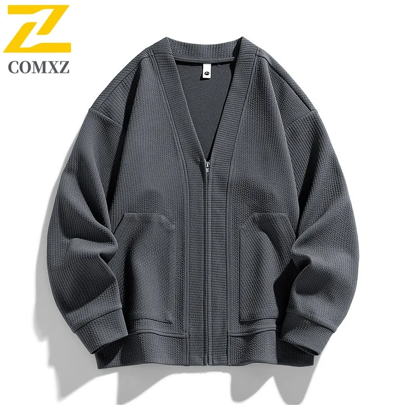 

COMXZ 2025 Men's Plus Size Casual Jacket Spring Autumn Lightweight Comfortable Waterproof Windproof Trendy Coat