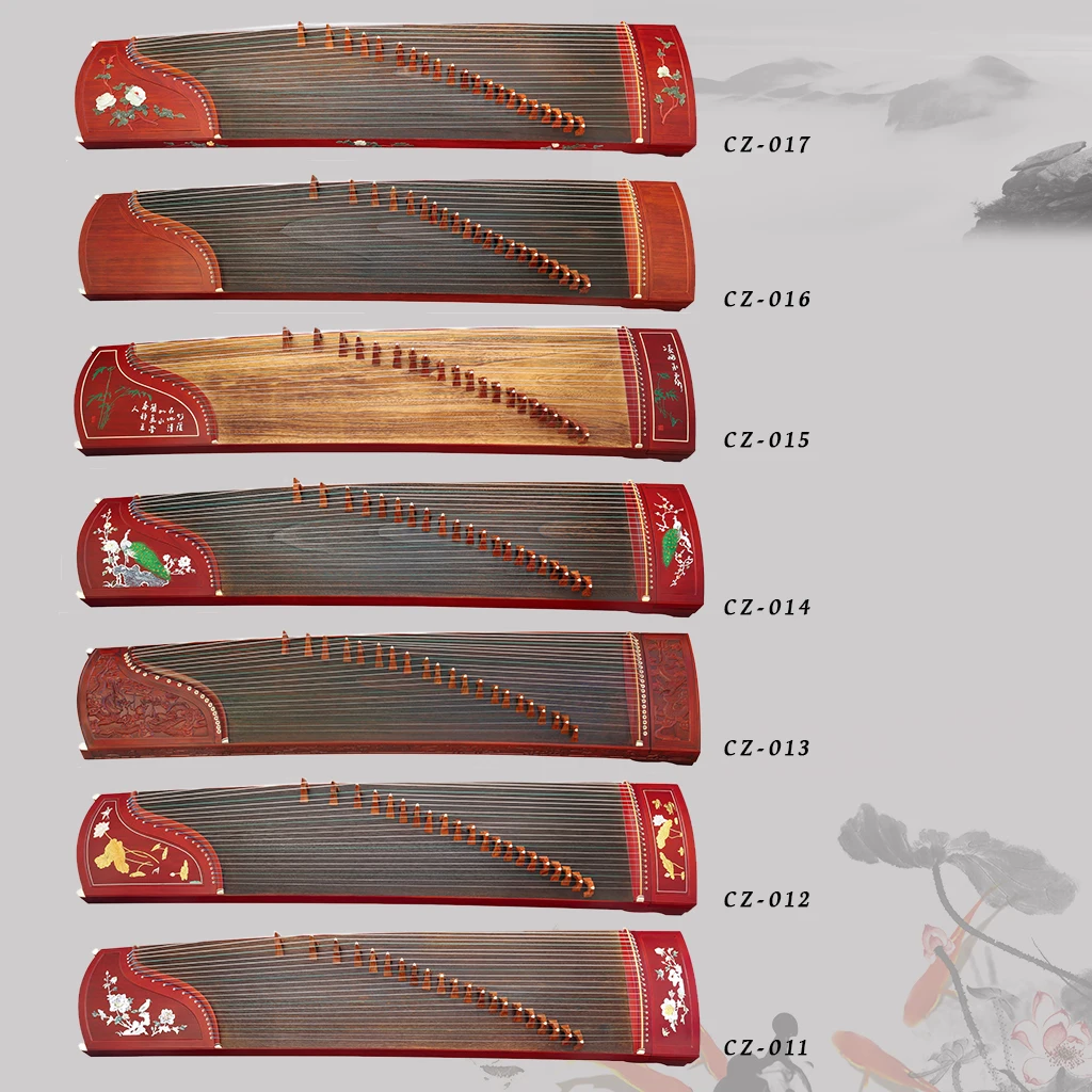 

Advanced 21-String Guzheng Rosy Sandalwood Chinese Zither Koto 163cm Stand Size Chinese Strings Instruments Bridges Stand Bag