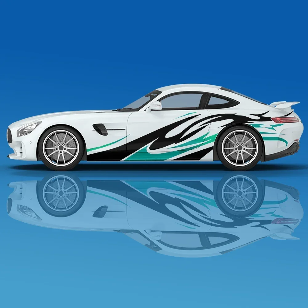 

flame Sport Car Wrap Livery Design Car decal side graphic vinyl decal modified racing car print decoration ita decal sticker