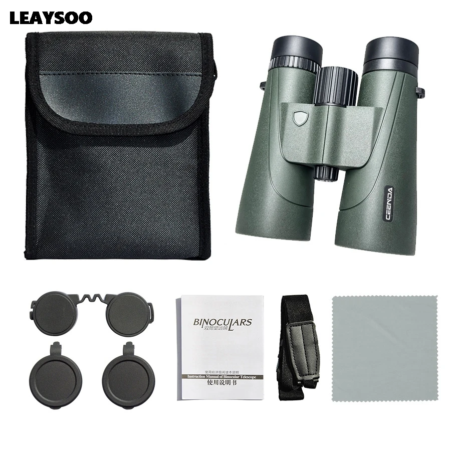 Binoculares Profesionales Impermeables 12×52 con Oculares Giratorios, Telescopio Óptico para Observación de Aves, Caza, Camping y Senderismo