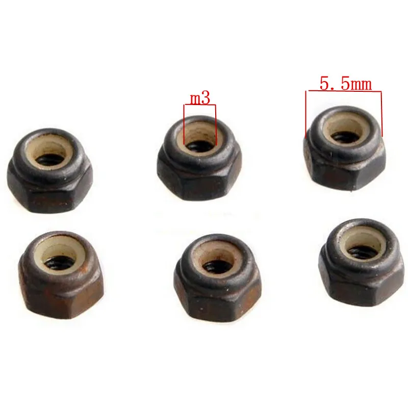 6pcs 02102 85793 Nylon Nut M3 3mm Thread - Behemoth For 1/10 HSP Hi Speed Parts RC Car Buggy Truck