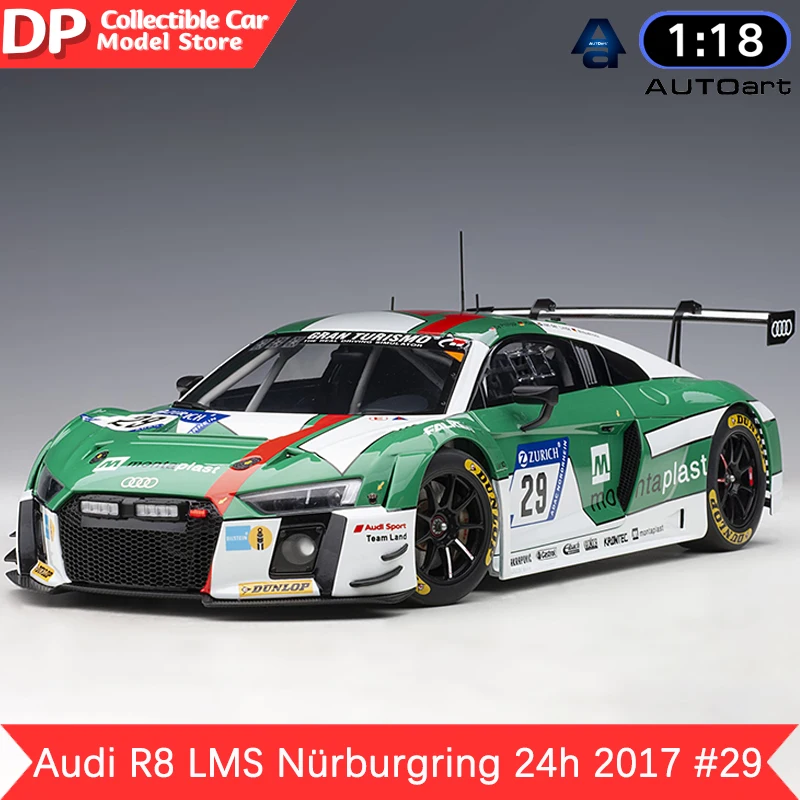 

1/18 AUTOart Audi R8 LMS, Winner Nurburgring 24h 2017 #29, Collectible Model Cars, Alloy Die-casting Vehicle Models