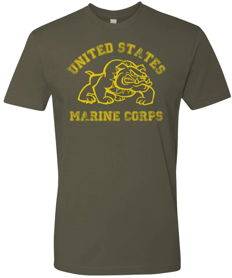 Marines Bulldog USMC US Marine Corps Bull Dog T-Shirt 100% Cotton O-Neck Summer Short Sleeve Casual Mens T-shirt Size S-3XL