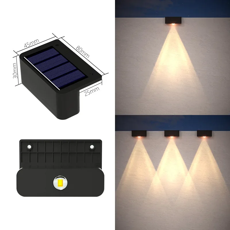 Solar Wall Wash&Step Lights Outdoor LED-Decorative Atmosphere Lighting for Courtyard Garden Balcony Bar Fence Waterproof IP65 Mo