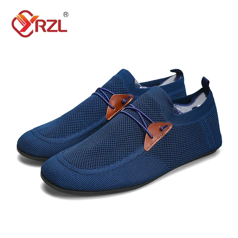 

YRZL Mesh Loafers Men Driving Moccasins Thin Bottom Flats Walking Shoes Breathable Non Slip Casual Loafers Slip on Mens Shoes