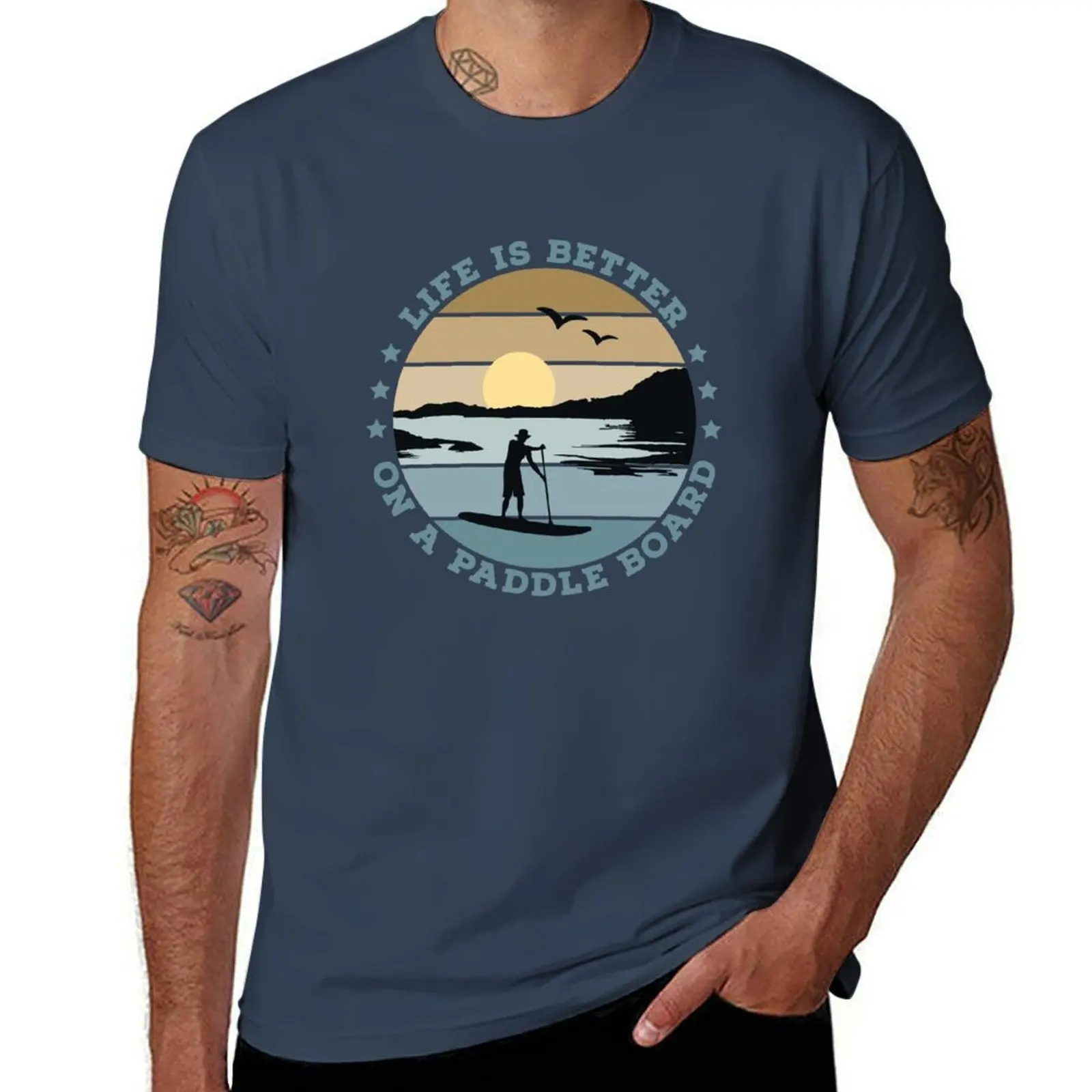 

SUP - Life is better on a paddle board (Men) T-Shirt t shirt man luxury t shirts for man slim fit T-Shirt