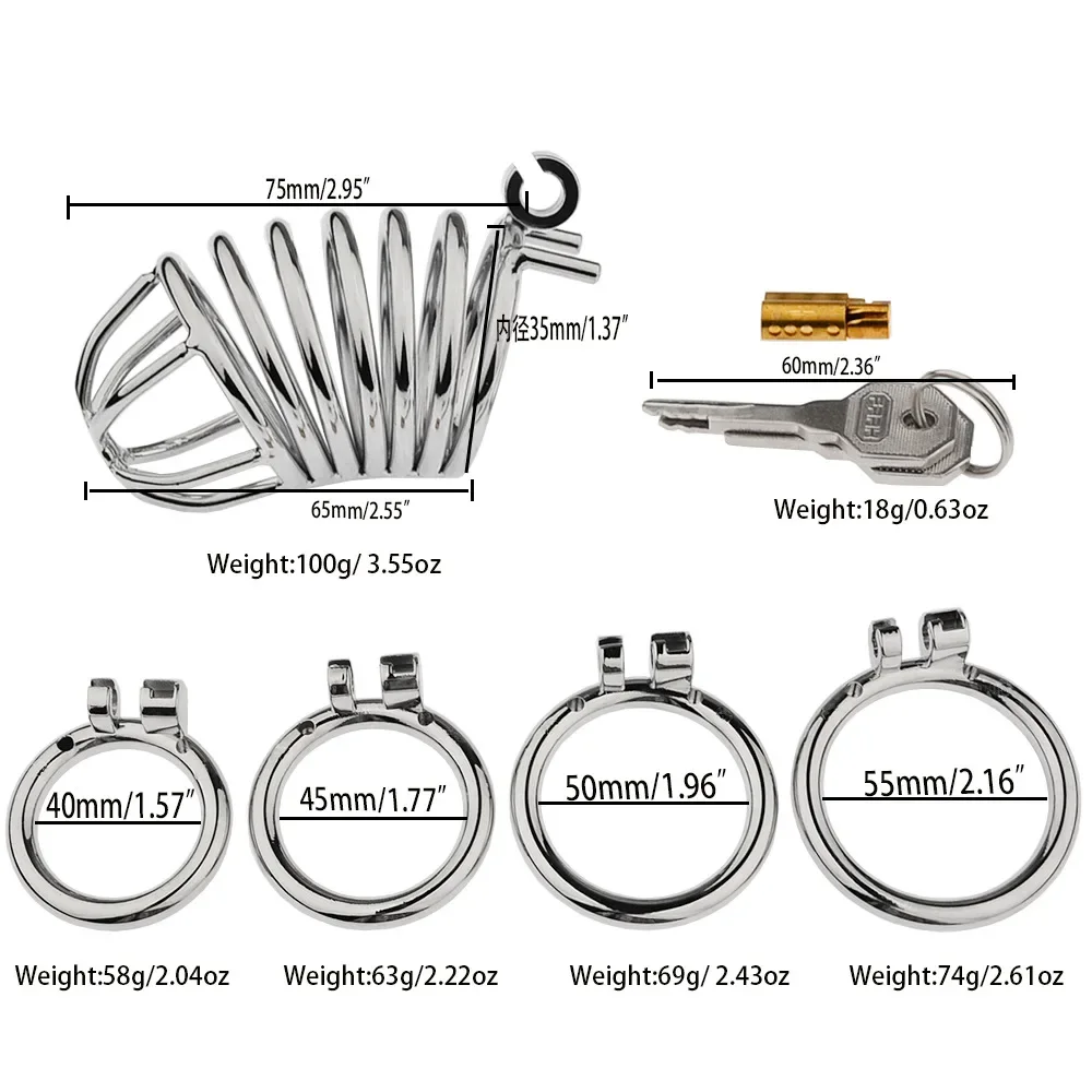 Male Chastity Devices Stainless Steel Big Cock Cage with Removable Urethral Catheter BDSM Sex Toys for Men Metal Penis Lock