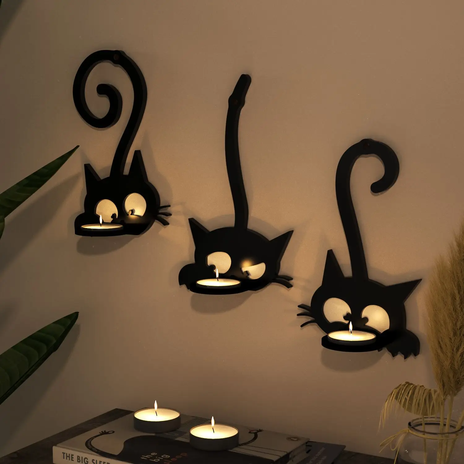 Proudly DIY Three Little Cat Candle Holder Wall Hanging Silicone Mold Christmas Home Wall Decoration Atmospheric Candle Molds