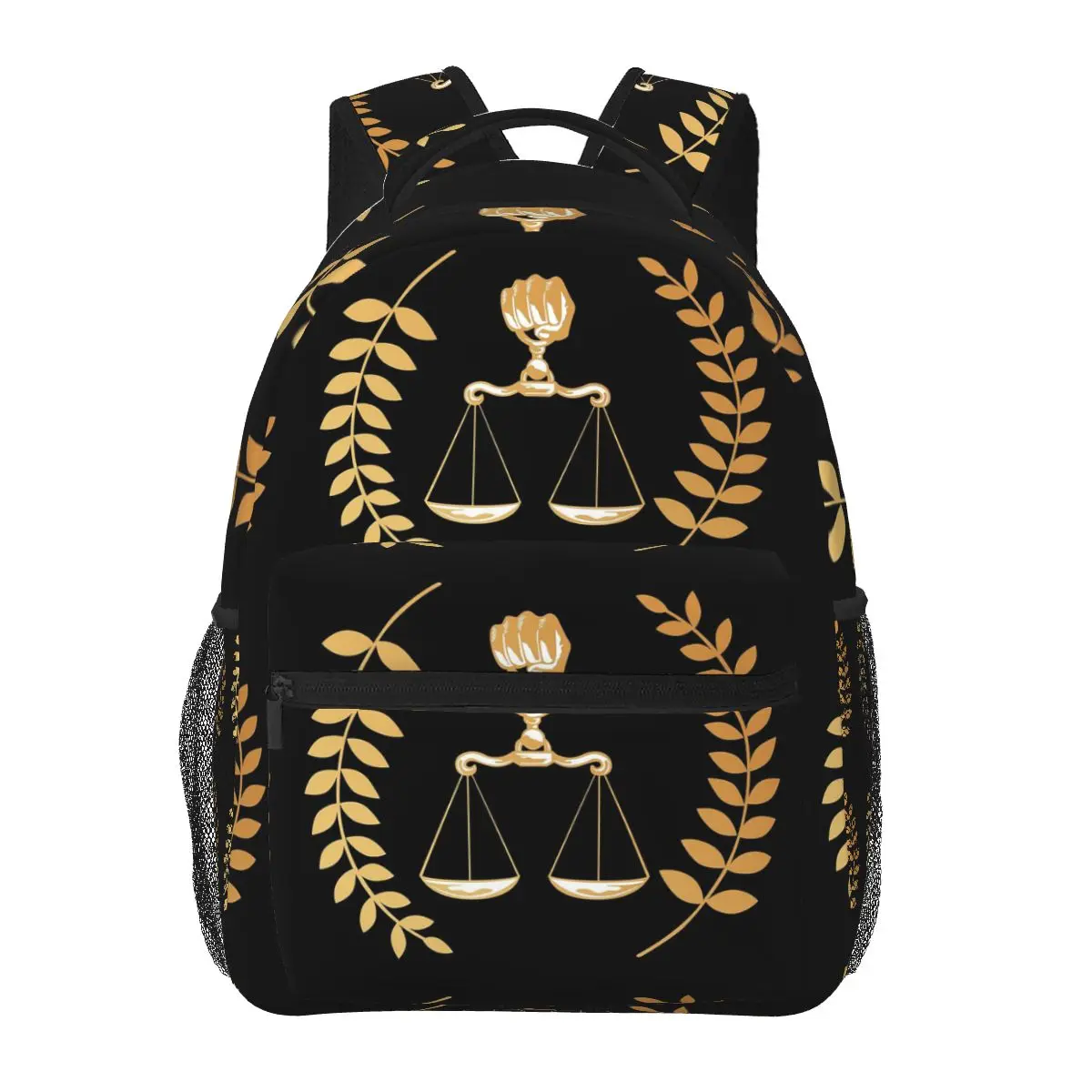 Gold Scales Of Justice Law Lawyer Legal Party Backpacks Boys Girls Bookbag Children School Bags Laptop Rucksack Shoulder Bag