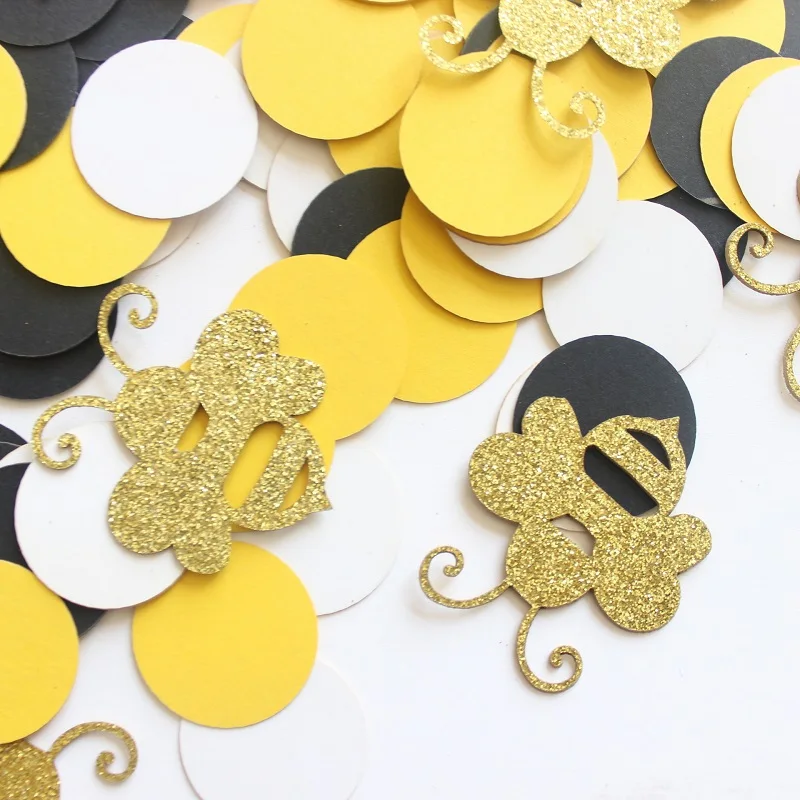 180pcs/pack Happy Bee Day Decorations Bumblebee Confetti Baby Shower Birthday Table Decorations Candy Favor Box DIY Supplies