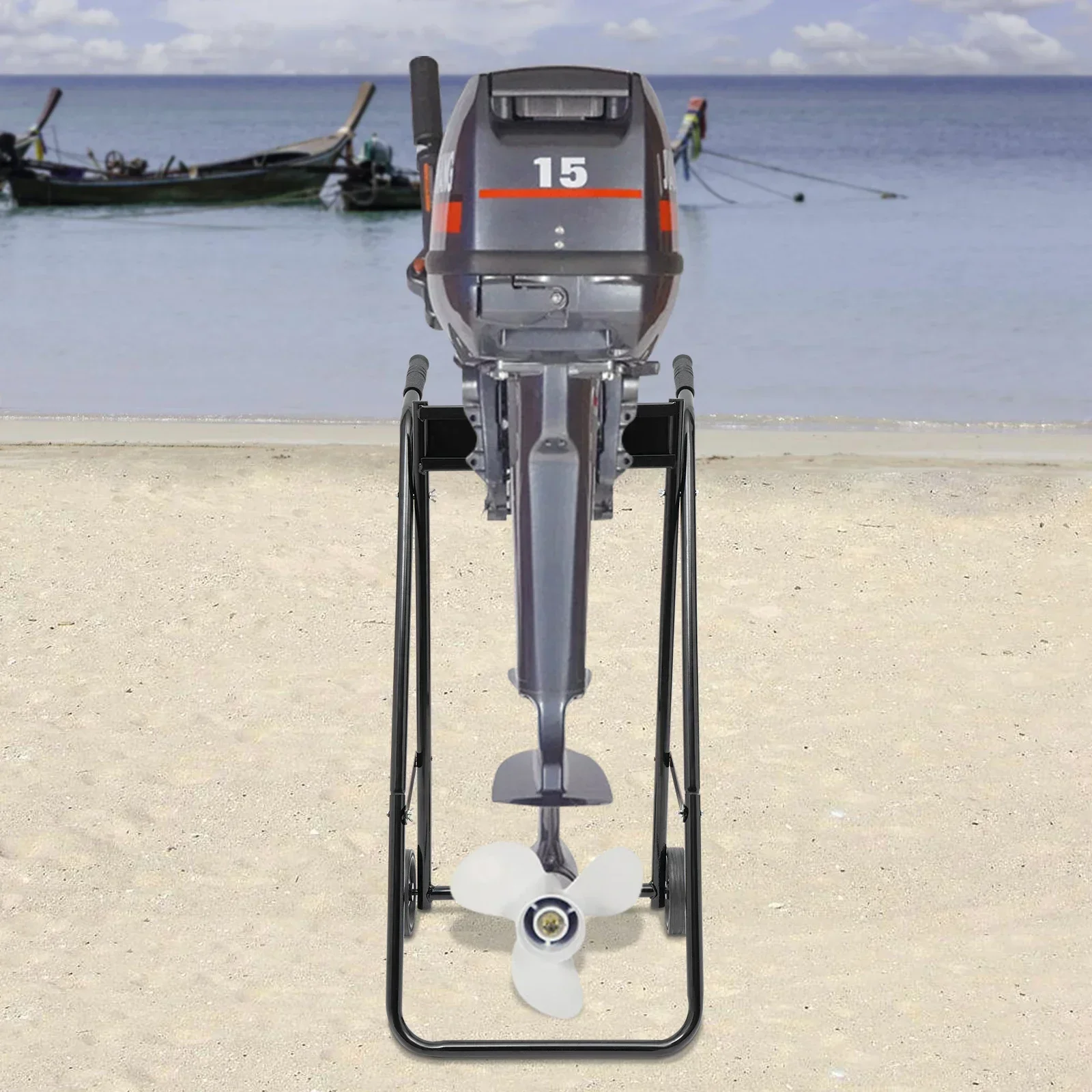 Electroplated Foldable Heavy Duty Outboard Autoboard Motor Boat Carrier Engine Trolley Stand Transport Wheels