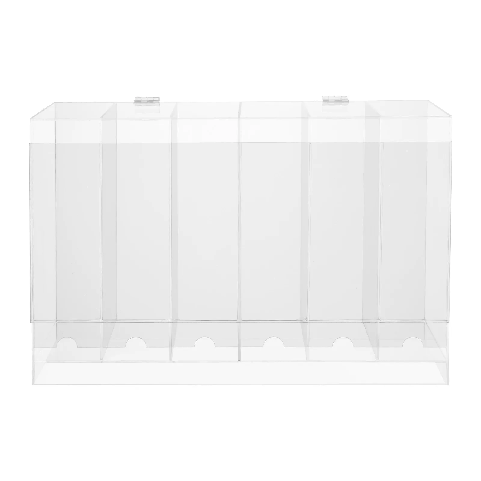 Dispensador de Pacotes de Cartas em Acrílico com 6 Compartimentos, 17.7*5.5*11.8in com Tampa