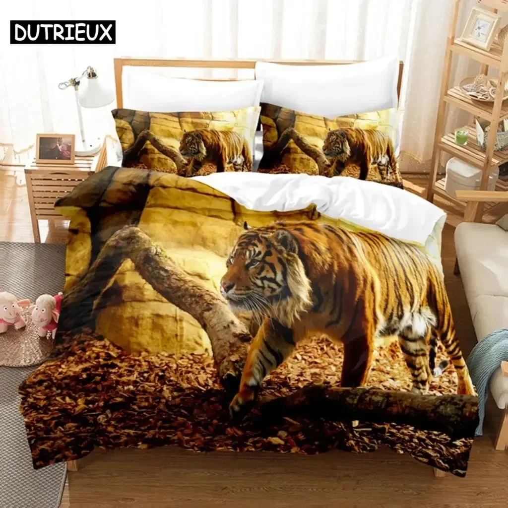 

Luxury New 3D Print Tiger Comfortable Duvet Quilt Cover Pillowcase Bedding Set Children Bedroom Decoration Home Textile