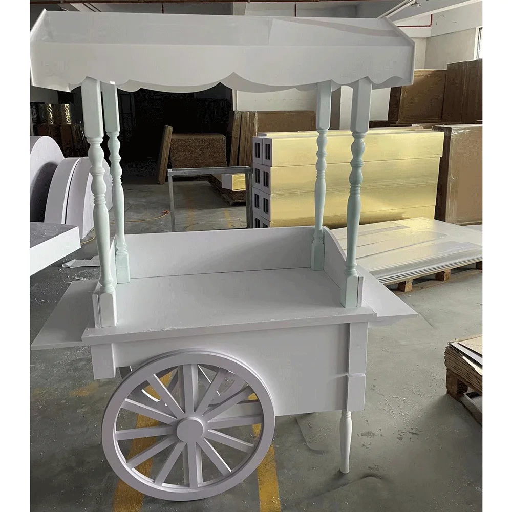 Hot Sale Custom PVC White Small Candy Cart Wedding Party Dessert Candy