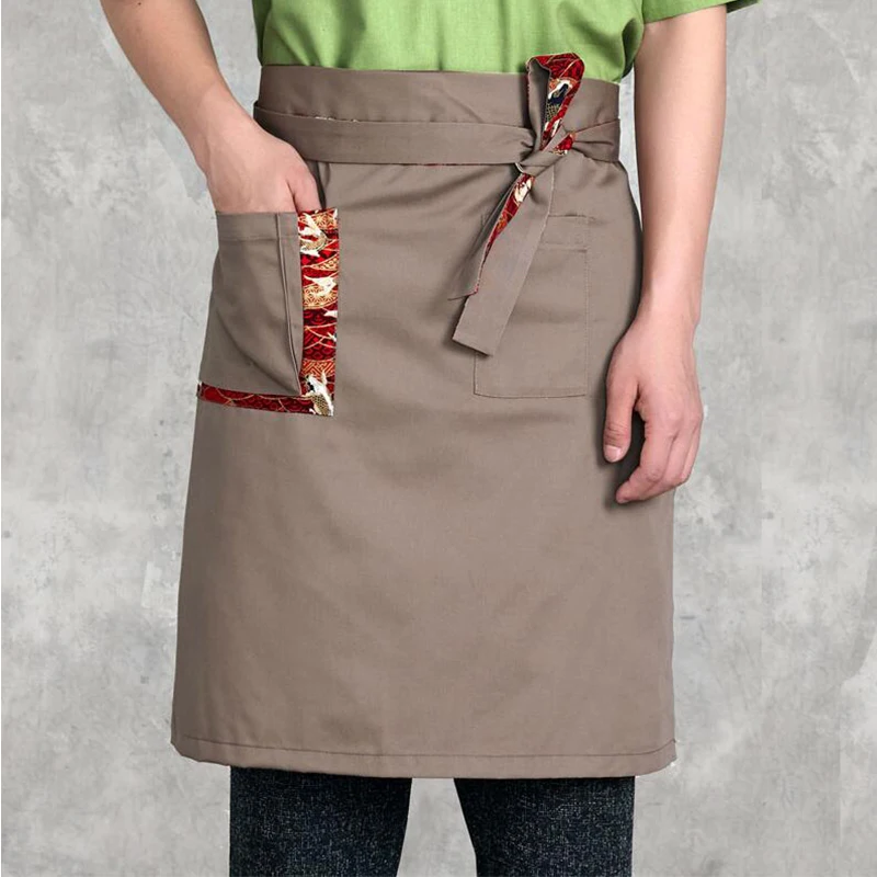 Delantal de Chef de estilo japonés, medio delantal de cocina Unisex, uniforme de trabajo de camarero para restaurante, Ramen, tienda de Sushi, Hotel