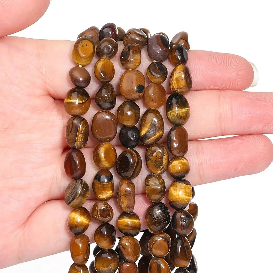 8-10mm Irregular Natural Stone Beads Amazonite Tiger Eye Quartz Amethyst Jasper Loose Beads for Jewelry Making DIY Bracelet