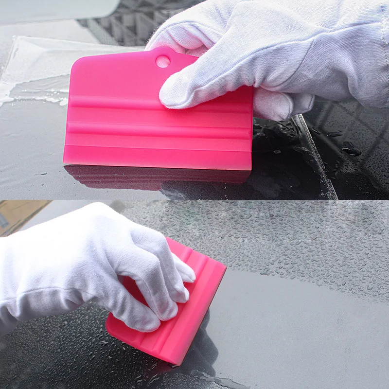 Mini Pink Silicone Squeegee Car Vinyl Wrap Squeegee Window Tint Film Scraper Windshield Soft Water Wiper Car Accessories