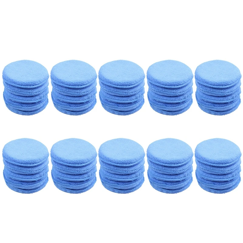 100X Car Waxing Polish Microfiber Foam Sponge Applicator Cleaning Detailing Pads