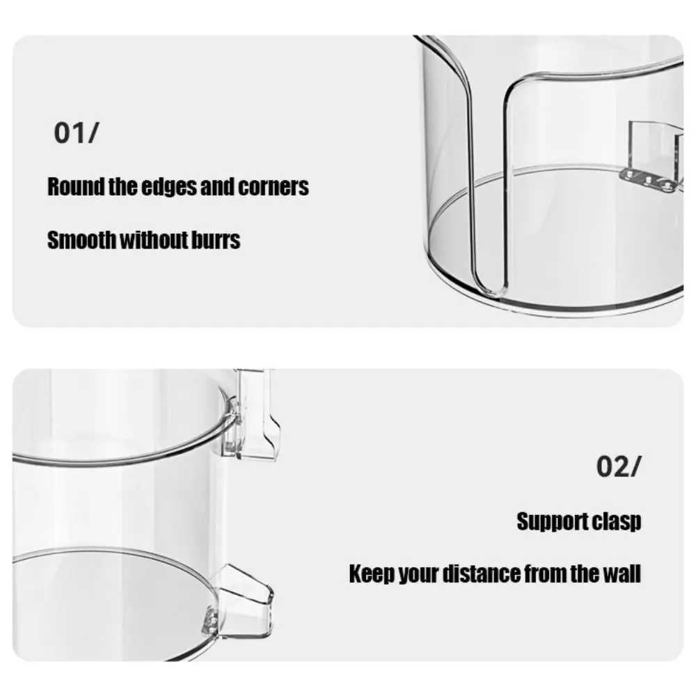 Stable Suction Cup Roll Paper Towel Holder Wall Mounted Waterproof Toilet Paper Holder Large Capacity Plastic Tissue Holder Home