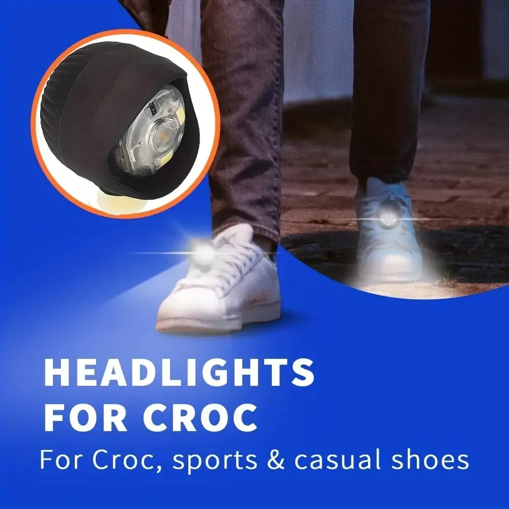 ​ ​ 1개 LED 신발 조명 - 야간 산책, 강아지 산책, 사이클링 안전을 위한 방수 클립형 참 ​ ​