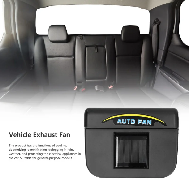 Solar Powered Car Ventilation Fan Energy Saving Exhaust Demist Cooling Fan Big Board For Vehicle