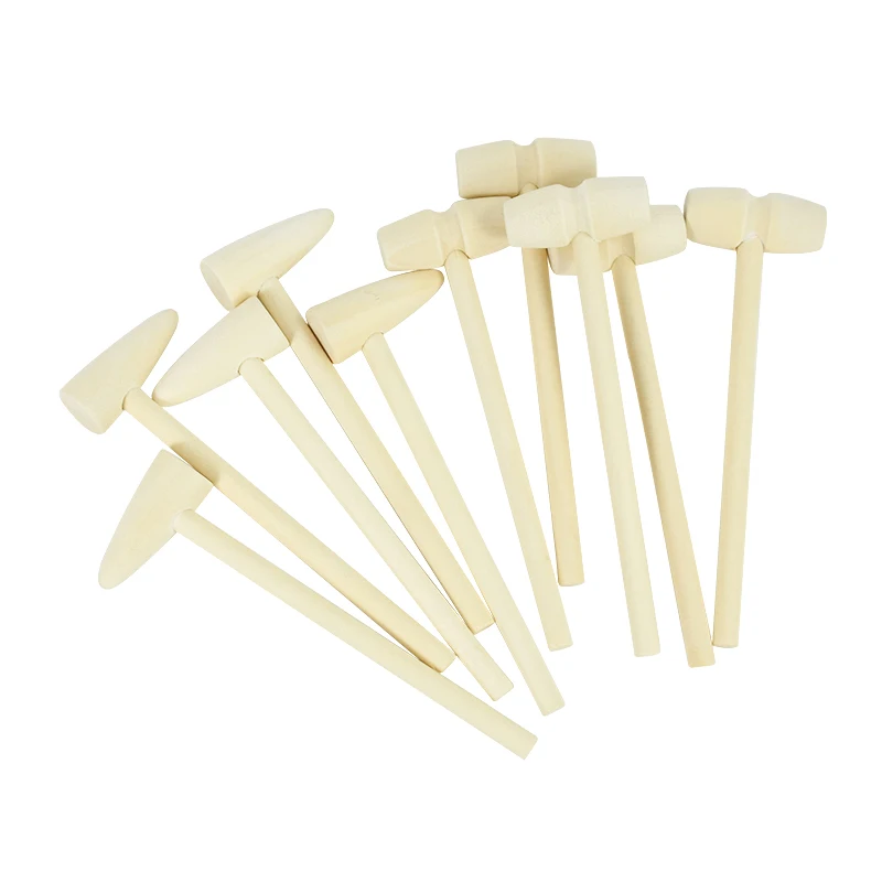 5pcs Mini Wooden Hammer Wood Mallets Seafood Lobster Crab Leather Craft Crackers DIY Jewelry Crafts Accessories Wood Craft Tools