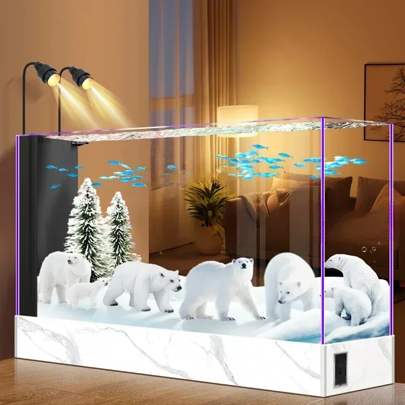 

Fish Tank Living Room Floor Screen Aquarium Household Ecological Change Water Glass Fish Globe