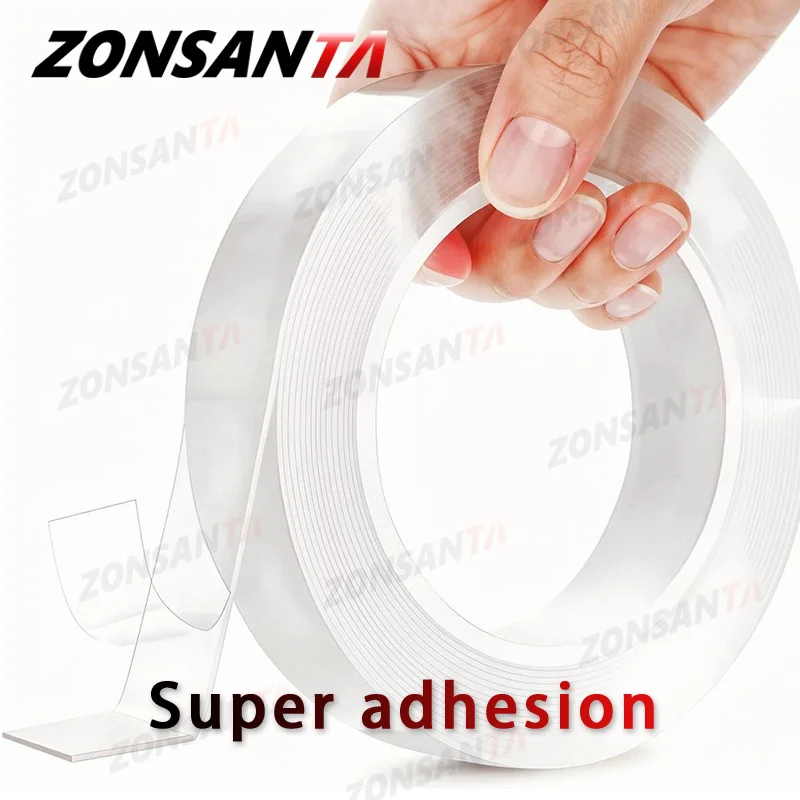 

Transparent Nano Tape Washable And Reusable 1m 2m 3m 5m Double-sided Adhesive Adhesive Universal Hook Tape For Furniture