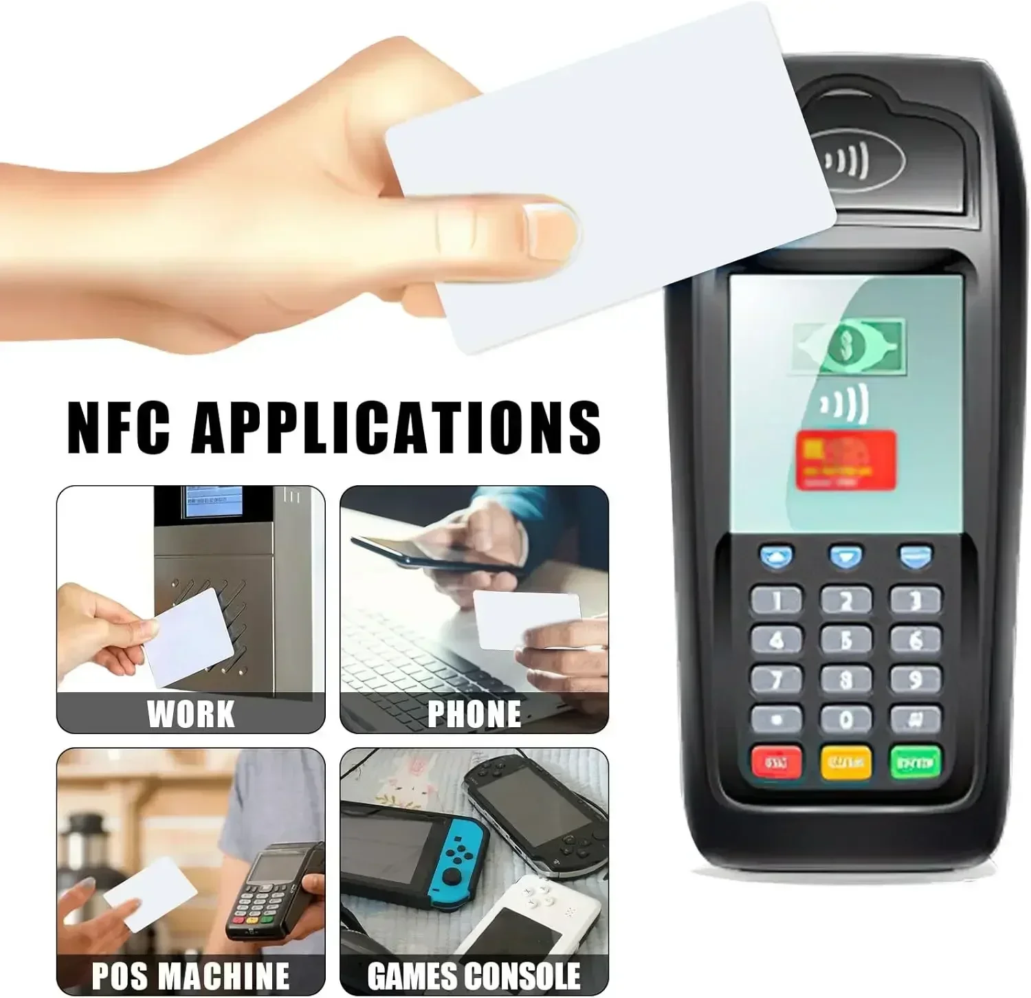 10-5PCS NFC215 Black Cards Rewritable NFC Ntag215 PVC Cards Blank Easy Convenient Programmable NFC Business Card Chip 504Bytes