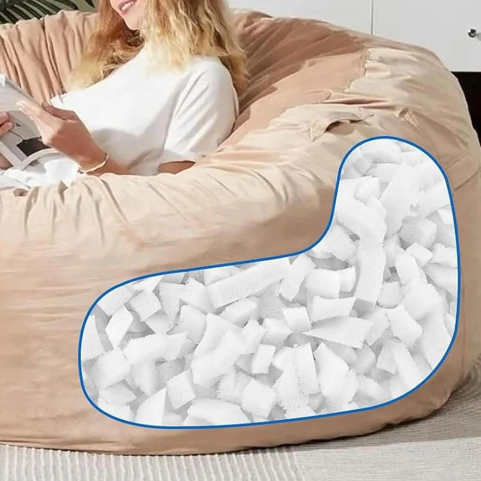 1KG/2.3kg Memory Foam Filling Beanbag Filler for Cushion Pillow Stuffing Foam Shredded Memory Foam for  Couch Dog Bed Chair image 3