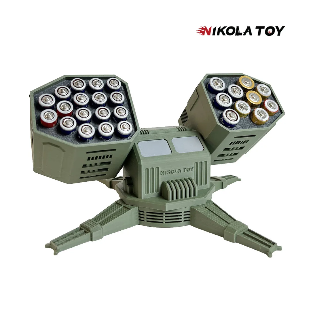 

NIKOLA TOY Battle Mecha Creative Battery Storage Organizer AA AAA Battery Holder Desktop Decor For Home Office Toy Collectors