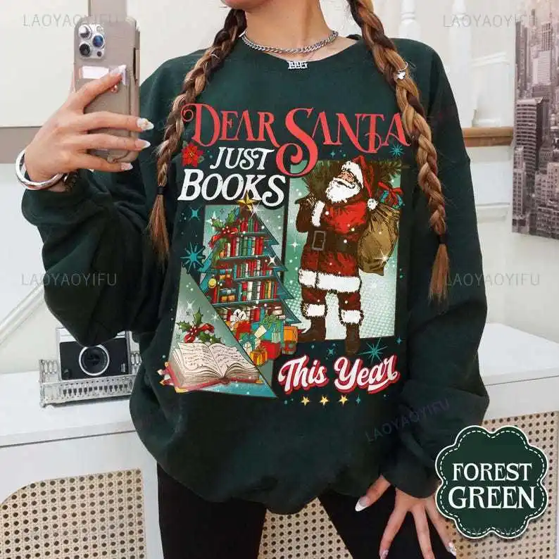 Christmas Women's Sweatshirt Santa Claus Retro Sweater Merry Christmas Holiday Funny Party Tops Graphic Clothes Aesthetic Y2k