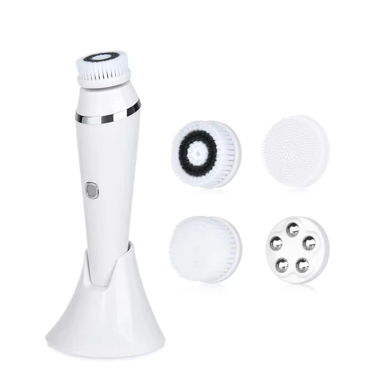 New 4 in 1 Electric Face Cleaner Machine Face Cleaning Brush Scrubber Facial Cleansing Brush