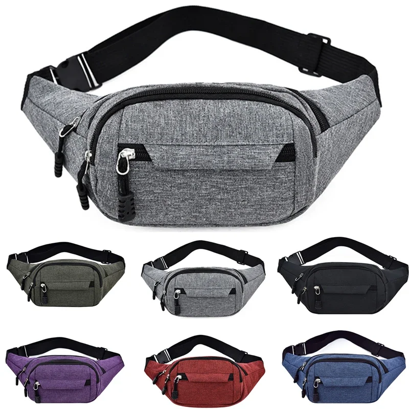 Unisex Waist Fanny Bag Men Breast Package Waterproof Outdoor Sports Bags Canvas PouBag Fanny Pouch Crossbody Bananach Waist